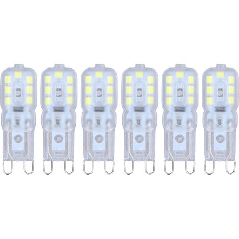 G9 3W dimmbare LED-Lampe, warmweißes Licht (2700K), 220V, energiesparend, blendfrei, für Decken- und Wandleuchten, 6er-Pack
