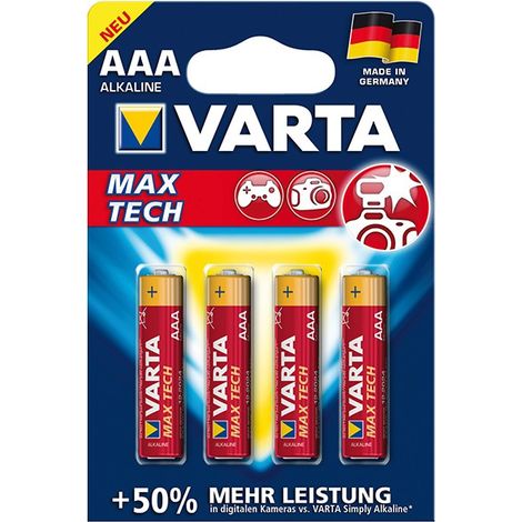 Varta Max Tech Batteria Aaa, 4-Er Blister Di