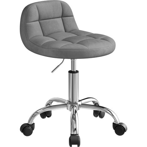 WOLTU Sedia design girevole sgabello ufficio altezza regolabile ruote in Velluto Grigio Scuro
