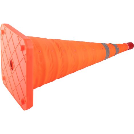 Cône de sécurité routière pliable avec collier réfléchissant, polyvalent pour la pratique de la conduite automobile, le stationnement sur route (1/5)