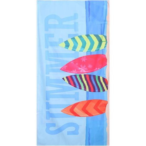 Serviette de plage double face en microfibre ultra-fine : séchage rapide, absorbante, imprimée, servant également de châle de protection solaire pour la baignade. (1/5)