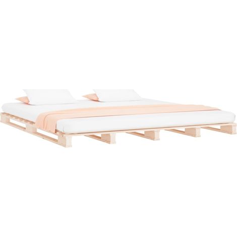 Palettenbett 200x200 cm Massivholz Kiefer vidaXL224608 (1/4)