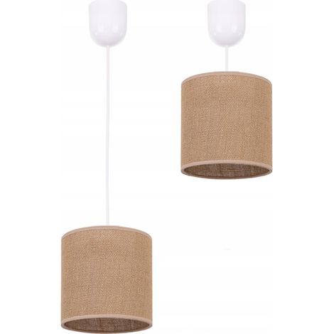 LÁMPARA COLGANTE DISEÑO BOHO PANTALLA TUBO DE YUTE (1/2)