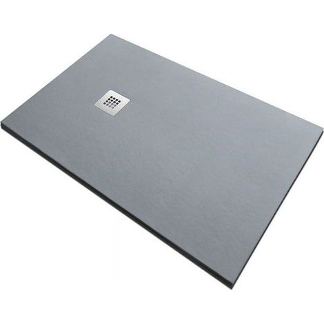Piatto doccia in pietra SOLIDSTONE alto 2,8 cm - Grigio cemento RAL 7033 - Misura: 80x140 x 2,8h (1/5)