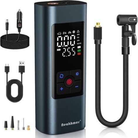 Mini compresseur sans fil 150 PSI Pompe à air électrique avec fonction de dégonflage – Pompe portable pour voiture, moto, vélo