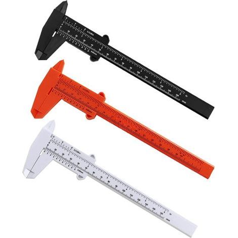 Pied à Coulisse Pied à Coulisse Numérique 3 pièces Outil de Mesure de Précision Pied à Coulisse (150mm/6 Pouces) Pied coulissant en plastique à double échelle (150mm) (1/5)