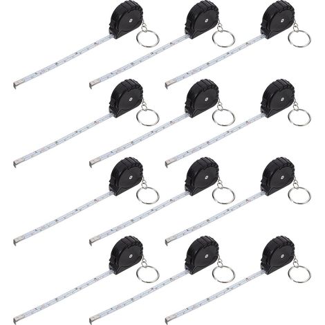 Mini mètre porte-clés 12 pièces/acier carbone/ABS rétractable (1/5)