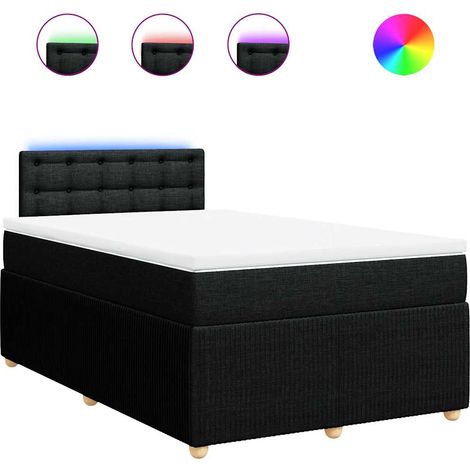 Maison Exclusive - Sommier à lattes de lit avec matelas noir 120x190 cm tissu (1/5)