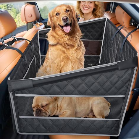 1 Siège Auto Chien, Panier Imperméable, Fenêtre Maille, Ceinture Sécurité, Pour Grand Chien