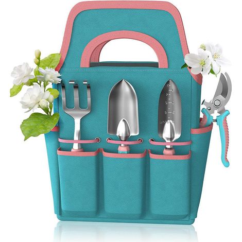 Gartengeräte-Set, 6-teiliges Gartengeräte-Set, rostbeständige Geschenkbox mit strapazierfähiger Aufbewahrungstasche, ideales Geschenk für Gärtner, Männer und Frauen.