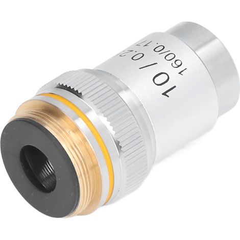 Objectif Achromatique 10X pour Microscope Haute Puissance, Lentille 195mm avec Interface 20.2mm (1/5)