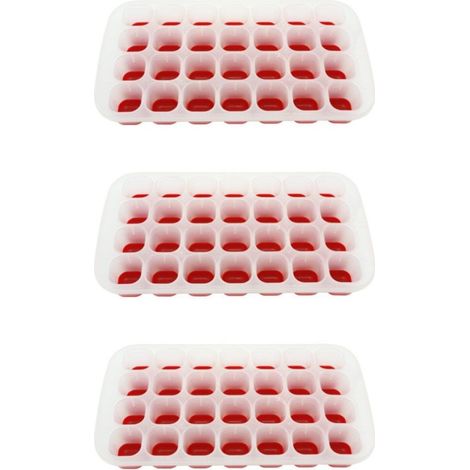 Lot d 3 bacs à glaçons roses de 28 glaçons Fackelmann