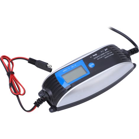 Chargeur de batterie intelligent avec écran LCD, maintien de charge automatique, protection contre l'inversion de polarité, prise UE 180-240 V CA (1/5)