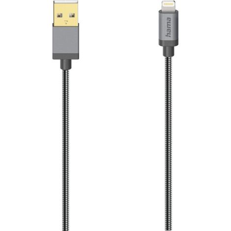 Cavo USB Hama per iPhone/iPad con connettore Lightning USB 2.0 in metallo 0,75 m (1/2)