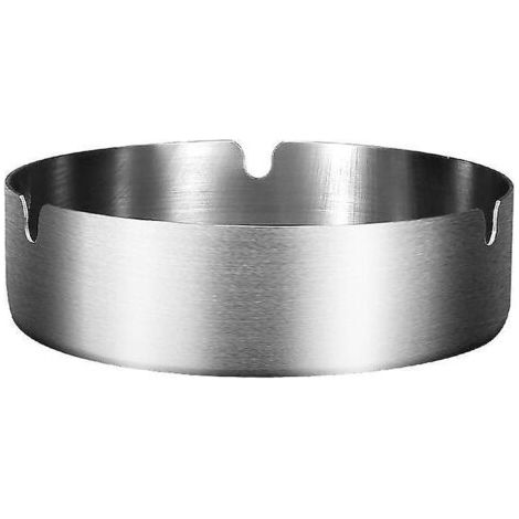 Edelstahl-Aschenbecher ohne Deckel, 10 cm Durchmesser, runder Aschenbecher für Büro, Wohnzimmer oder Zuhause (1/5)