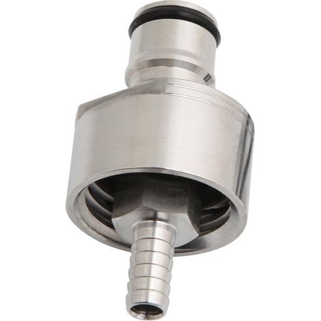 Bouchon de remplissage en acier inoxydable avec connecteur CO2 barbelé pour bouteille à pression de carbonatation, adapté au soda et aux boissons gazeuses (1/5)