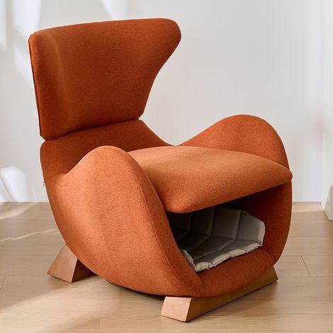 Fauteuil de salon design aspect requin-baleine – fauteuil de salon adapté aux animaux, offre un refuge aux chats et aux petits chiens, tissu anti-rayures pour chats, fauteuil individuel, fauteuil TV p (1/5)
