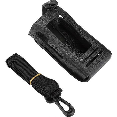 Hartlederetui für Motorola P8268 Walkie-Talkie, Schutzhülle mit rückseitigem Clip und Nylon-Schultergurt (1/5)