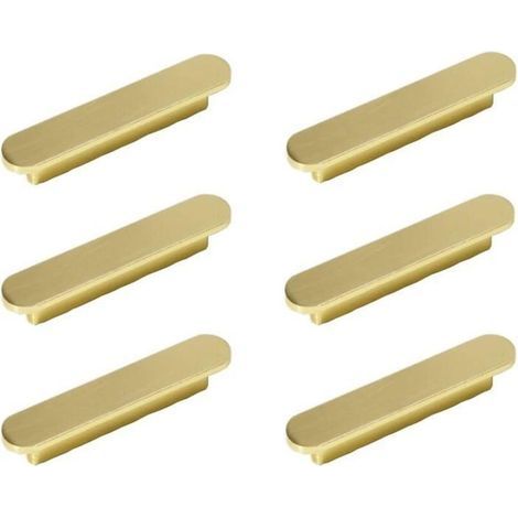 Lot de 6 poignées Or Poignee de Meuble Cuisine Laiton Brossé Or Entraxe 96mm-poignées de placard Poigné e Meuble (1/5)