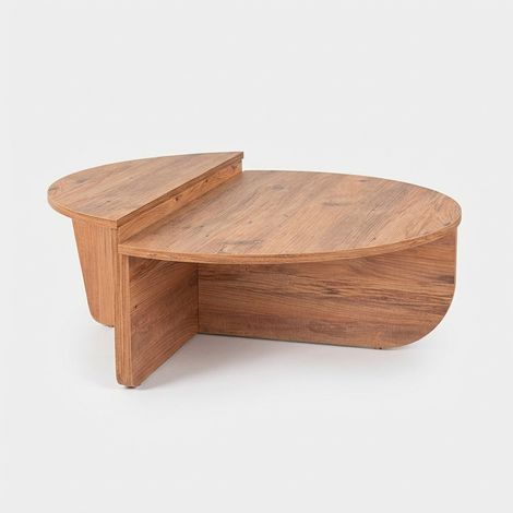 Moderner Design-Couchtisch in zwei Höhen Orion - Natur