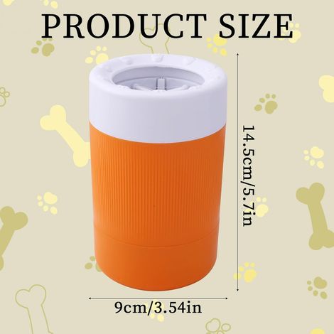 Gobelet de lavage de pattes pour animaux, lave-pattes portable avec brosse douce, nettoyeur de pattes boueuses pour chiens/chats, outil de nettoyage des pattes (orange) (1/4)