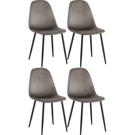 Set di 4 sedie da pranzo Napier antracite Velluto