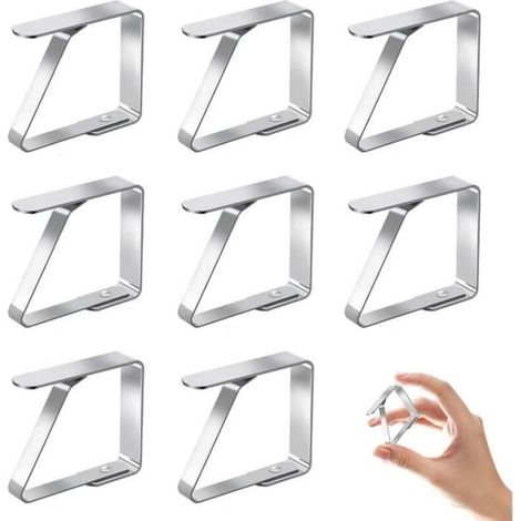 8 Stainless Steel Tablecloth Clips, for Picnics, Parties and Dinners, Holds Tablecloths Up to 3 cm Thick (1/4)