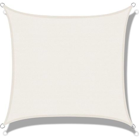 Voile d'ombrage (HDPE) Rectangulaire 2 x 3m Crème Protection des Rayons UV pour Terrasse Camping Extérieur Jardin (1/5)