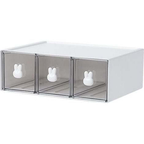 Organiseurs de Placards,Boite à Thé avec,Boite de Rangement Cuisine pour sachets de thé,café,etc.Casier de Rangement pour cuisine/salle de bain/dressing/Bureau, etc.(blanc) (1, 3drs) (1/5)