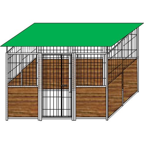 Box per cani in legno e rete con zincatura a caldo da 300x200x altezza 180 cm (1/5)