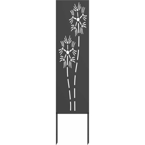 vidaXL Garden Privacy Screen Black 32 x 140 cm Cold-rolled steel (1/5)