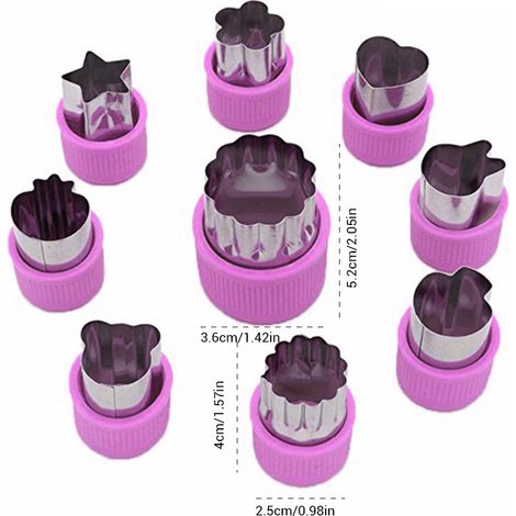 9-teiliges Ausstechformen-Set für Obst und Gemüse, Cartoon-Ausstechformen, Blumen, Kuchen, Kekse, Fondant und Gebäck (1/5)