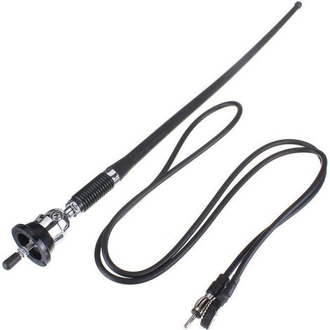 Antenne radio marine pour bateaux, antenne AM/FM flexible et étanche de 36 cm, adaptateur avec câble de 130 cm pour voitures, camions, camping-cars, caravanes et yachts (1/4)