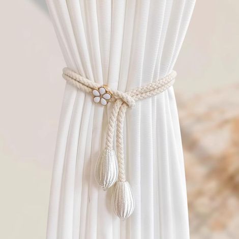 Set di 2 semplici cordini regolabili per tende in voile, ideali per riporre le tende o come fermatende (modello A)