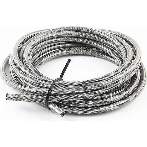Motorrad AN3 5 m/Lot Geflochtener Edelstahl-Nylon-Bremsschlauch, Hydraulikschlauch, PTFE-Bremsleitung – Silbernes Nylon (1/5)