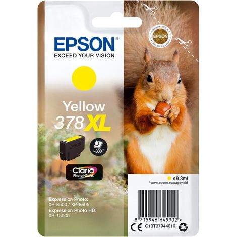 Epson Squirrel 378XL cartucho de tinta 1 pieza(s) Original Alto rendimiento (XL) Amarillo