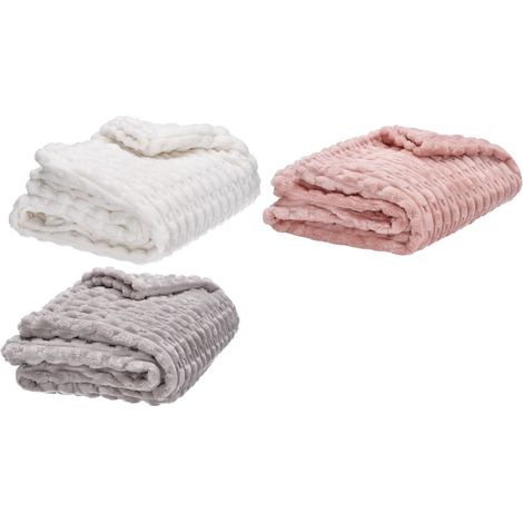 Regalo Italiano Coperta Plaid Morbido 150 x 200 Cm Tessuto Caldo 3 Colori Assortiti 1 Pz