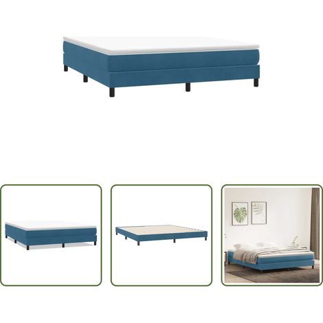 vidaXL Matratze -  Boxspringbett ohne Matratze Dunkelblau 180x210 cm Samt (1/5)