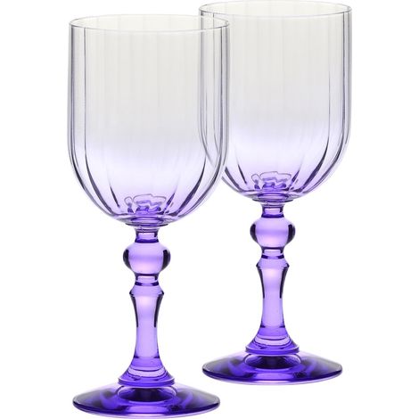 Verres à Vin Lot de 2, 300 ml, Pied Violet, Collection Bubble (1/5)