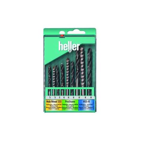 heller Universalbohrersatz 9tlg. Metall- Holz- u.Steinbohrer - 17741 (1/4)