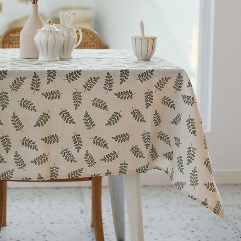 Nappe rectangulaire Pastorale Aspect Lin Lavable Anti-poussière et Infroissable pour Restaurant(140220cm), Pique-Nique, Salle à Manger intérieure et extérieure (1/5)
