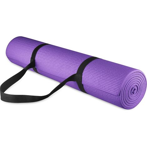 6,35 mm dicke, hochdichte, reißfeste Mehrzweck-Yogamatte mit Tragegurt, erhältlich in verschiedenen Farben