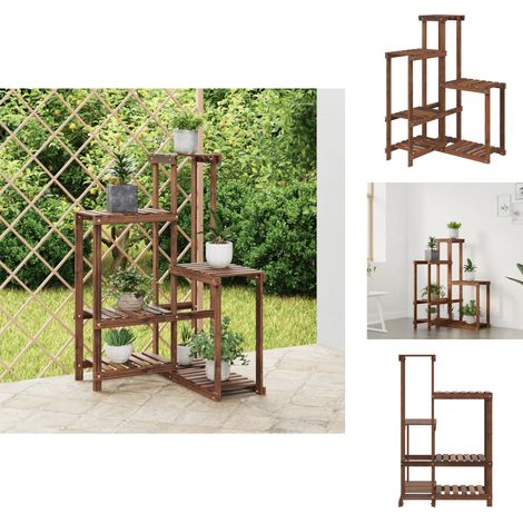 Pflanzenständer - Living Blumenständer 62,5x61,5x101,5 cm Massivholz Tanne (1/5)