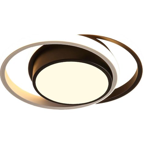 Plafonnier LED - 26 W - 3000 K - Pour Chambre Salon Cuisine Couloir - Noir Blanc - 1 Piece (1/5)