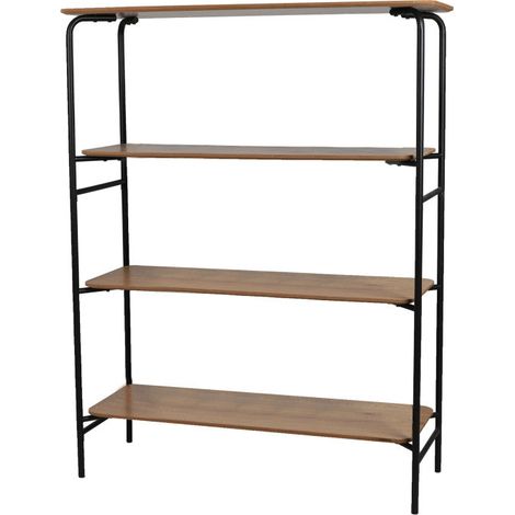 Bibliothèque 4 niveaux 105x37x140,5 cm en bois et métal - LIESTEN (1/5)