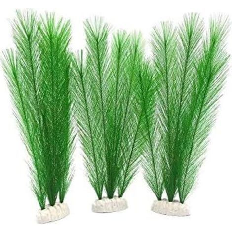 3PCS Décorations d'aquarium Fish Tank 30CM / 11 "Plantes d'eau vertes artificielles (1/5)
