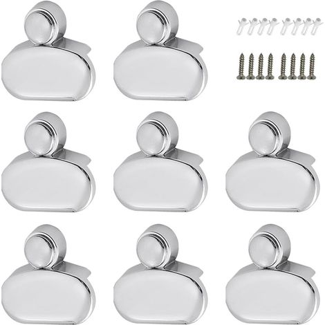 Lot von 8 Winkelhalterungen für Spiegel, kompatibel mit Glasklammern für 3-5 mm Glasstärke, ovale Metall-Wandbefestigung, 41x37 mm. (1/5)