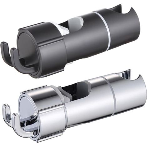 Lot de 2 supports de pommeau de douche, espacement des trous de 18 à 25 mm, support de pommeau de douche réglable, accessoires pour pommeau de douche (SL+BK)