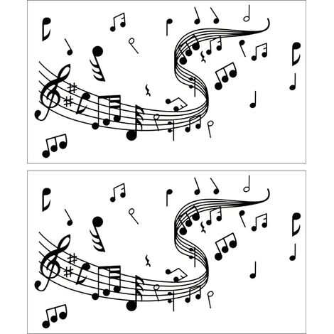 (2 Stück) 60 x 100 cm DIY Musik-Wandaufkleber, Notenstreifen, PVC-Wandtattoos, Wandbilder für (1/5)