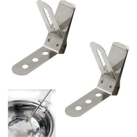 BelleRise – Thermometer-Sondenclip – Zubehörclip aus Edelstahl mit 3 Befestigungslöchern, 2er-Pack, Silber (1/5)